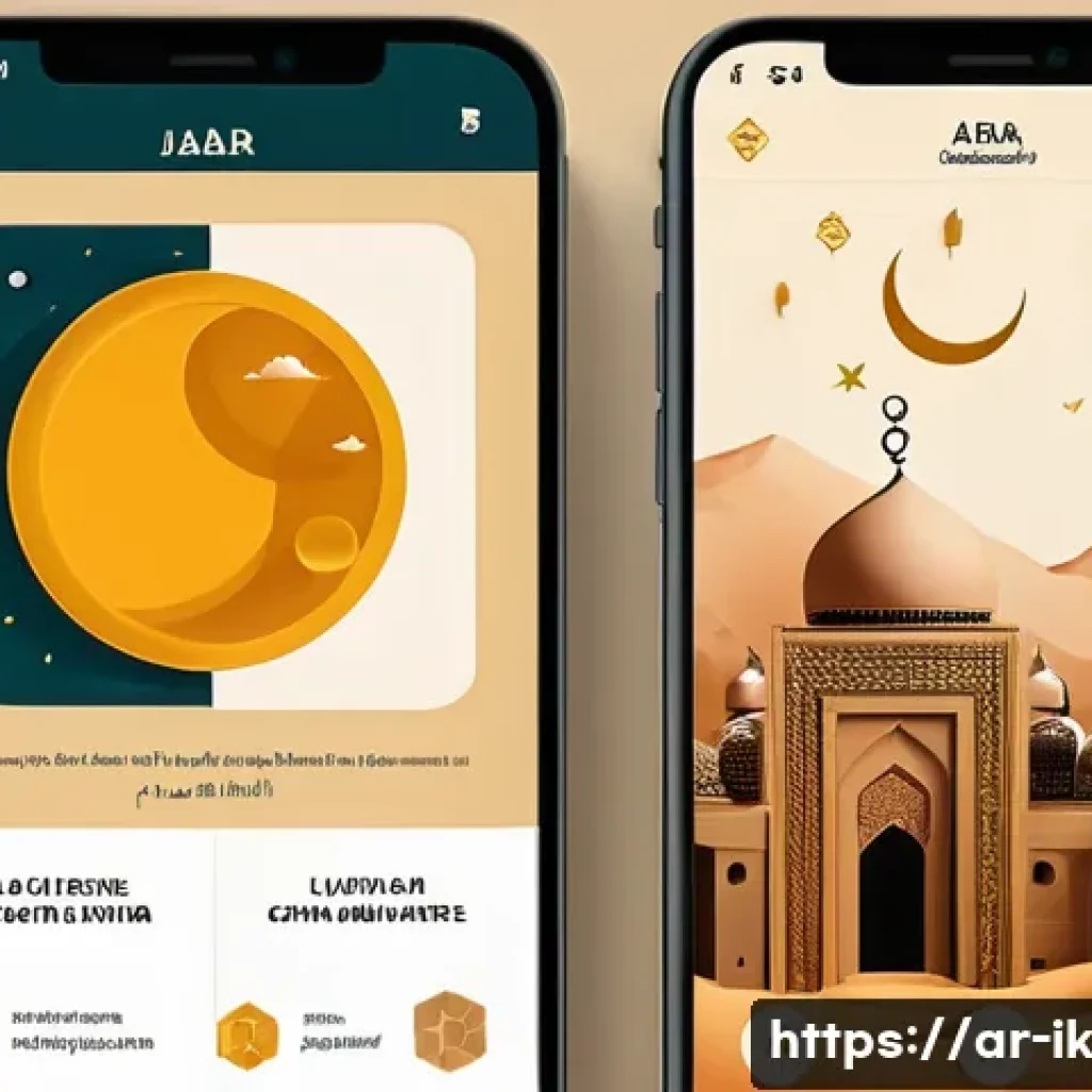 모바일 플랫폼에서의 내러티브 패턴 적용 - A vibrant mobile app interface designed for Arabic-speaking users showcasing an interactive storytel...